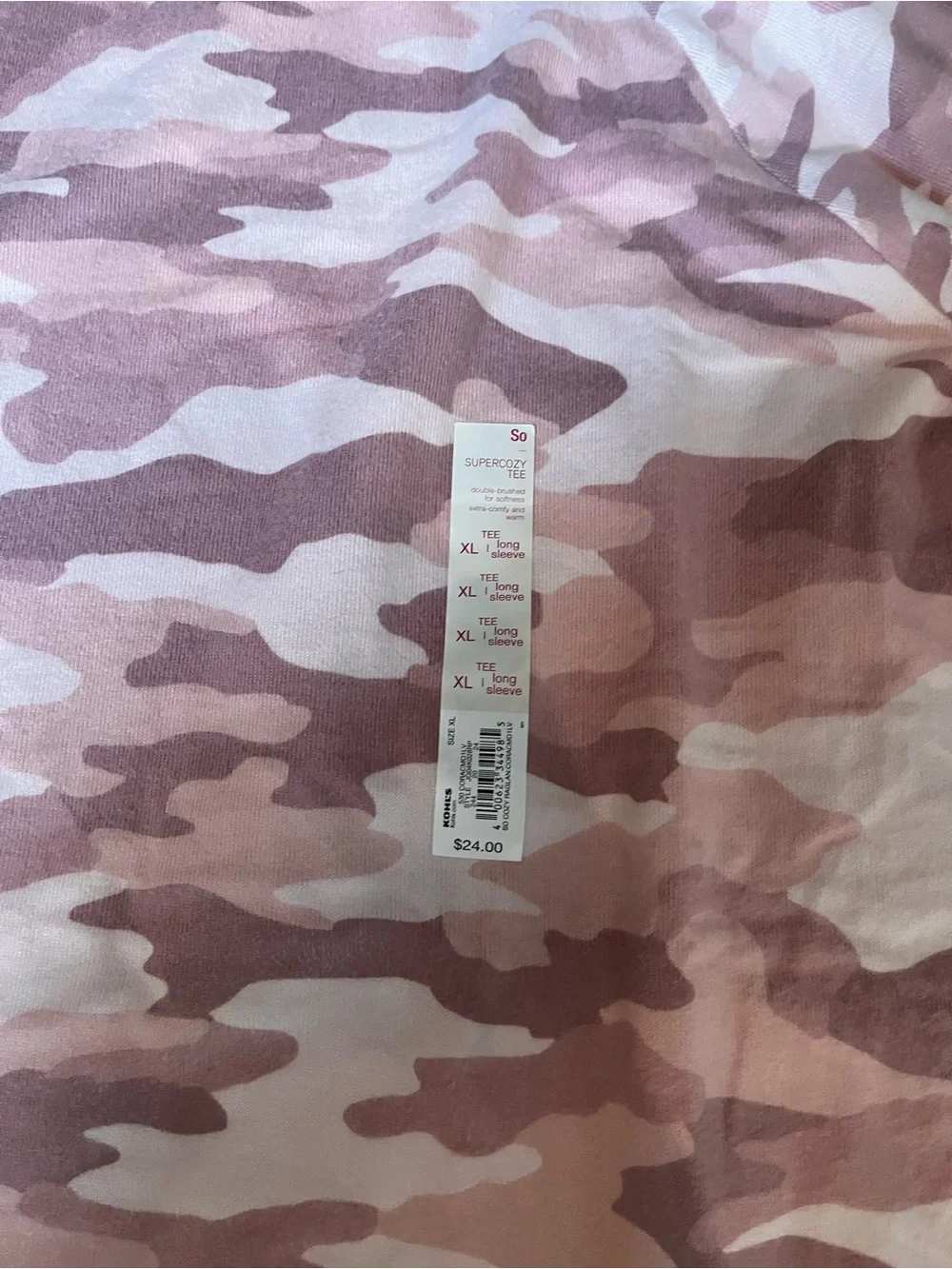 SO Womens XL' Pink Camo Long Sleeve Tee very soft! - Picture 2 of 3